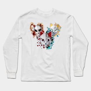 Demon Boy Cat Mask Long Sleeve T-Shirt